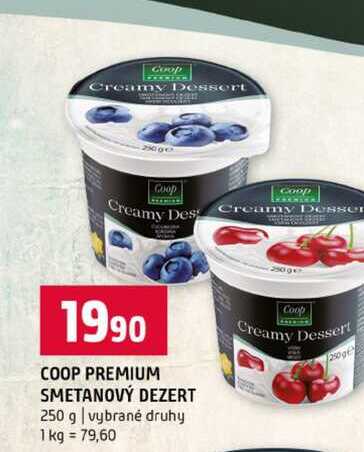 COOP PREMIUM SMETANOVÝ DEZERT 250 g vybrané druhy