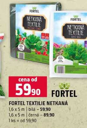 FORTEL TEXTILIE NETKANÁ 1,6 x 5 m bila 1,6 x 5 m černá 