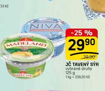 JČ TAVENÝ SÝR vybrané druhy 125 g