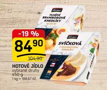 HOTOVÉ JÍDLO vybrané druhy 450 g