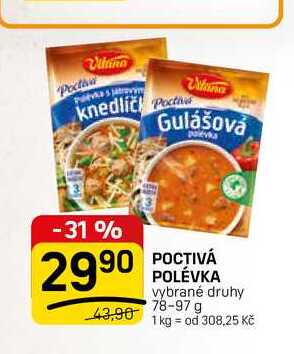 POCTIVÁ POLÉVKA vybrané druhy 78-97 g 