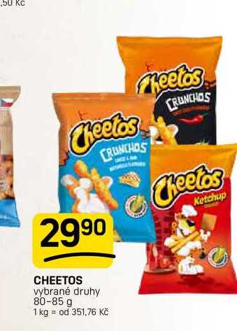 CHEETOS vybrané druhy 80-85 g 