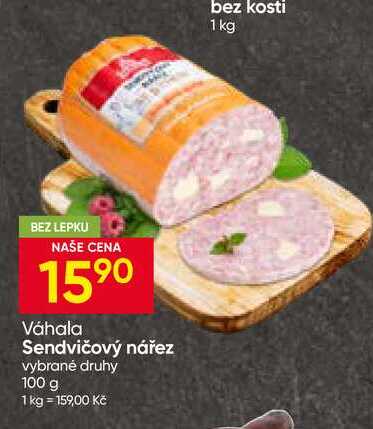 Váhala Sendvičový nářez vybrané druhy 100 g