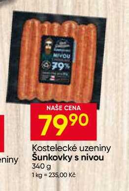 Kostelecké uzeniny Sunkovky s nivou 340 g