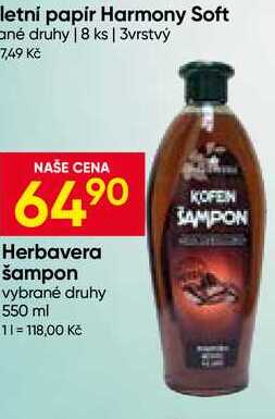 Herbavera šampon vybrané druhy 550 ml