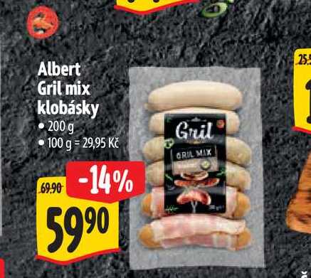 Albert Gril mix klobásky 200 g 