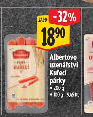   Albertovo uzenářství Kuřecí párky 200 g  