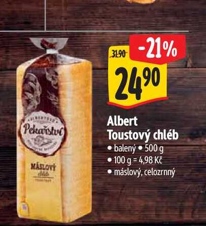   Albert Toustový chléb balený 500 g  