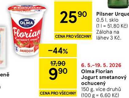 Olma Florian Jogurt smetanový ochucený, 150 g, více druhů  