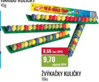ŽVÝKAČKY KULIČKY 16ks 