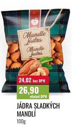 JÁDRA SLADKÝCH MANDLÍ 100g 