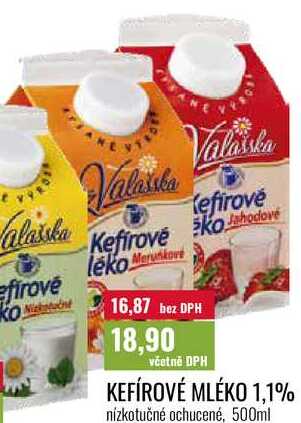 KEFÍROVÉ MLÉKO 1,1% nízkotučné ochucené, 500ml