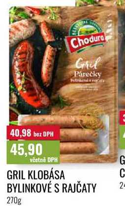 GRIL KLOBÁSA BYLINKOVÉ S RAJČATY 270g 