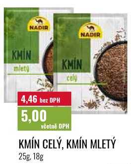 KMÍN CELÝ, KMÍN MLETÝ 25g, 18g 