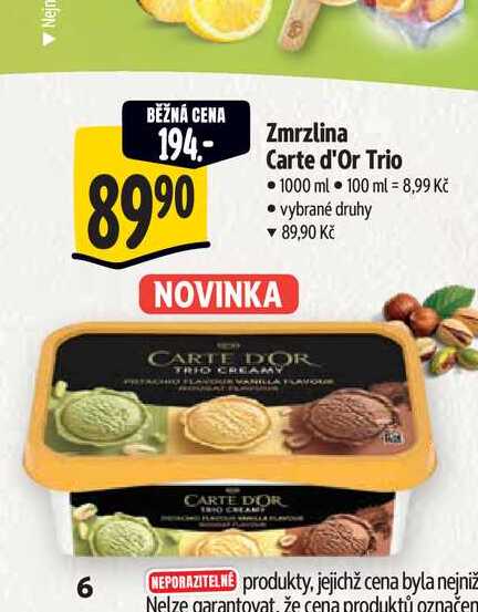   Zmrzlina Carte d'Or Trio 1000 ml  