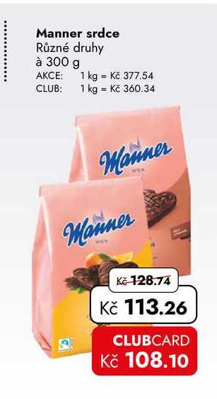 Manner srdce Různé druhy à 300 g