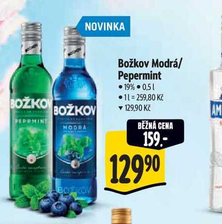   Božkov Modrá/ Pepermint 0,5 l