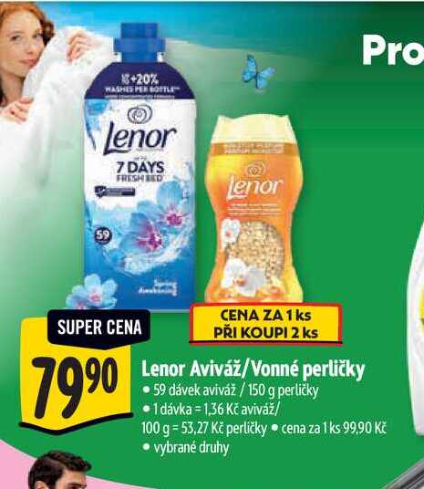   Lenor Aviváž/Vonné perličky 59 dávek aviváž/150 g perličky 