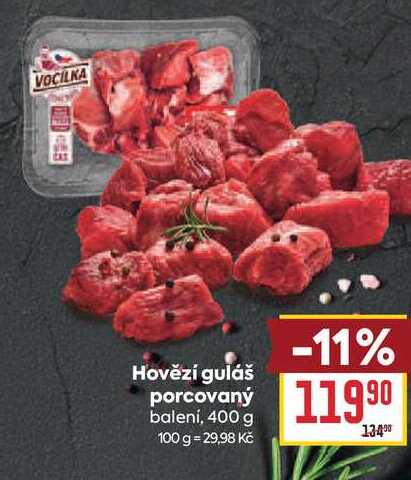 Hovězí guláš porcovaný balení, 400 g
