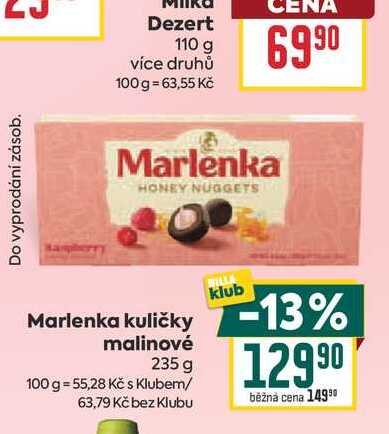 Marlenka kuličky malinové 235 g