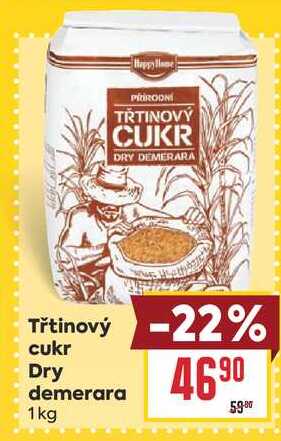 Třtinový cukr Dry demerara 1 kg  v akci
