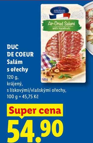 DUC DE COEUR Salám s ořechy, 120 g