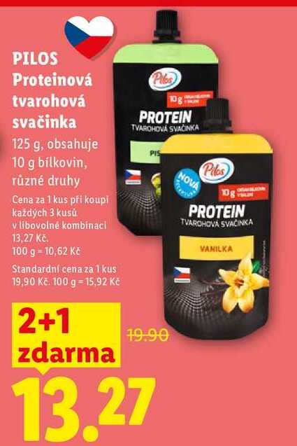 PILOS Proteinová tvarohová svačinka, 125 g