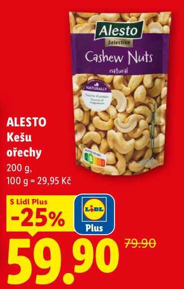 ALESTO Kešu ořechy, 200 g