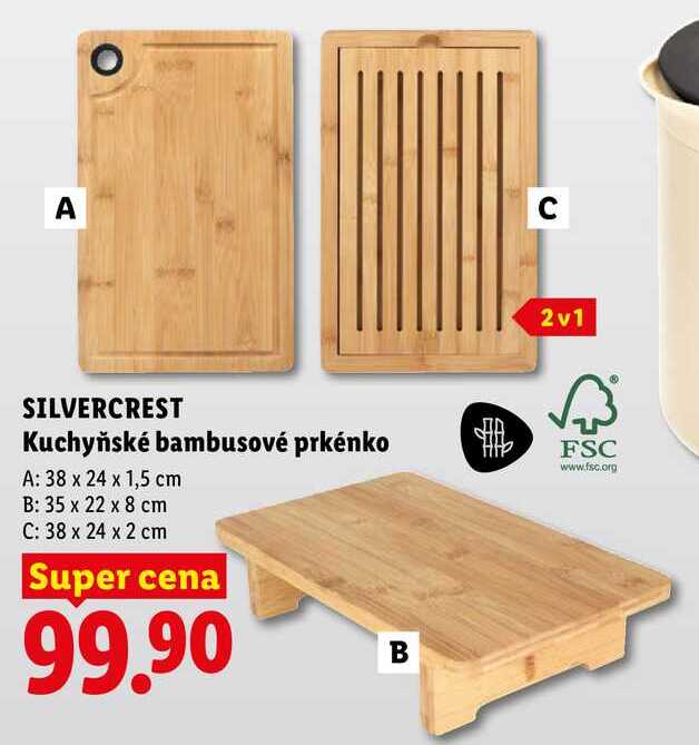 SILVERCREST Kuchyňské bambusové prkénko 