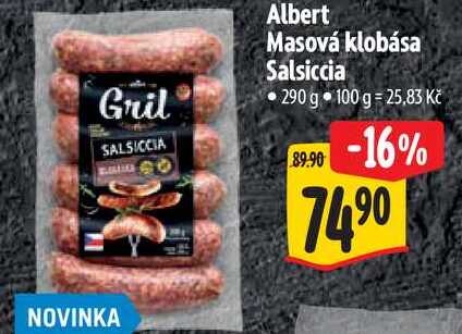 Albert Masová klobása Salsiccia, 290 g  