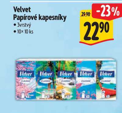 Velvet Papírové kapesníky, 10x 10 ks 