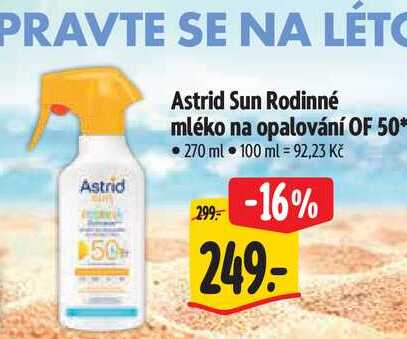 Astrid Sun Rodinné mléko na opalování OF 50, 270 ml
