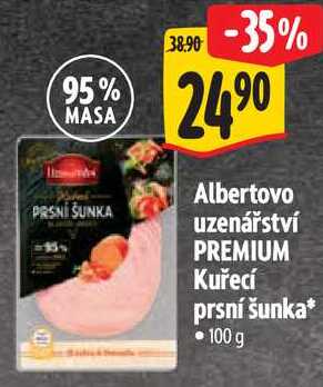 Albertovo uzenářství PREMIUM Kuřecí prsní šunka*, 100 g  