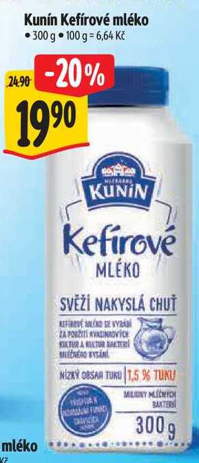Kunín Kefírové mléko, 300 g 