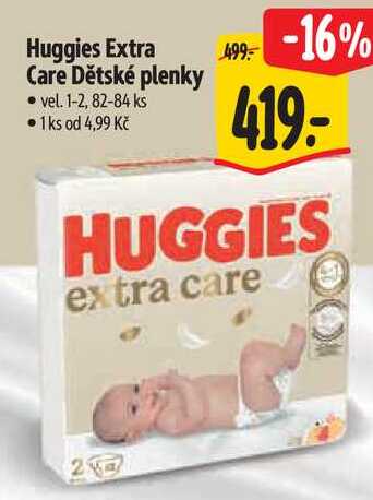 Huggies Extra Care Dětské plenky, 82-84 ks