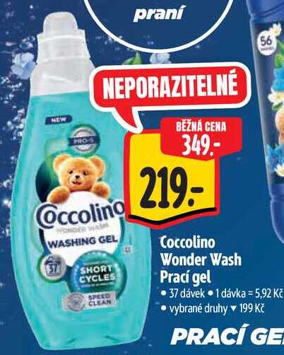 Coccolino Wonder Wash Prací gel, 37 dávek 