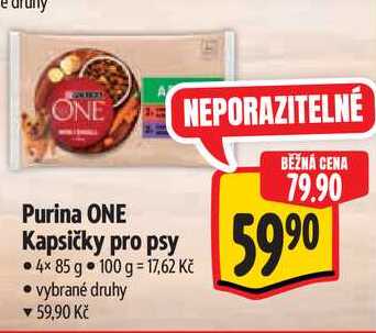 Purina ONE Kapsičky pro psy, 4x 85 g
