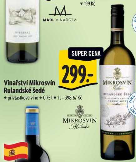 Vinařství Mikrosvín Rulandské šedé, 0,75 l