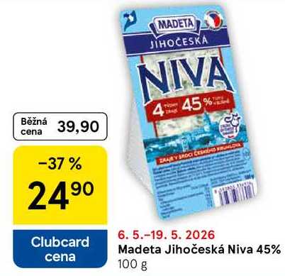 Madeta Jihočeská Niva 45%, 100 g 