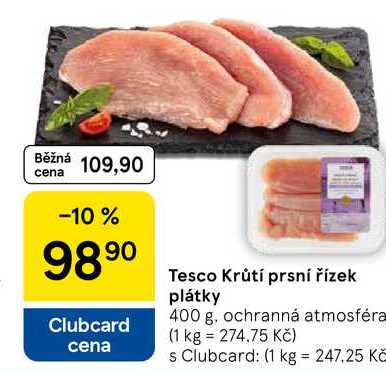 Tesco Krůtí prsní řízek plátky, 400 g 
