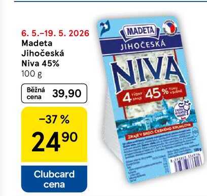 Madeta Jihočeská Niva 45%, 100 g  
