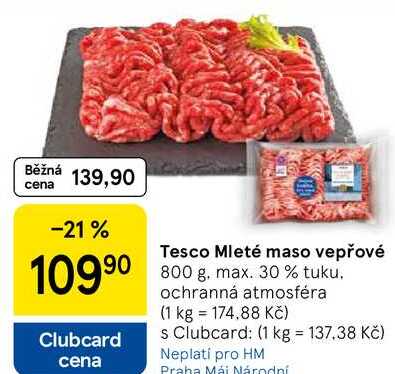 Tesco Mleté maso vepřové, 800 g 