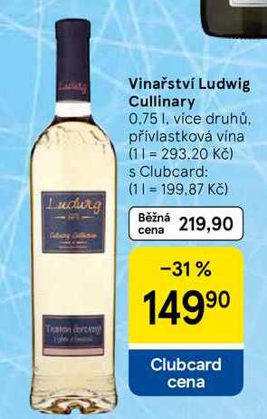 Vinařství Ludwig Cullinary, 0.75 l, více druhů