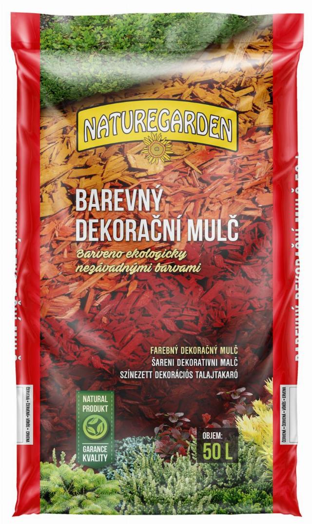 Barevný dekorační mulč
