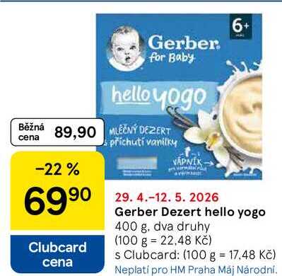Gerber Dezert hello yogo, 400 g 