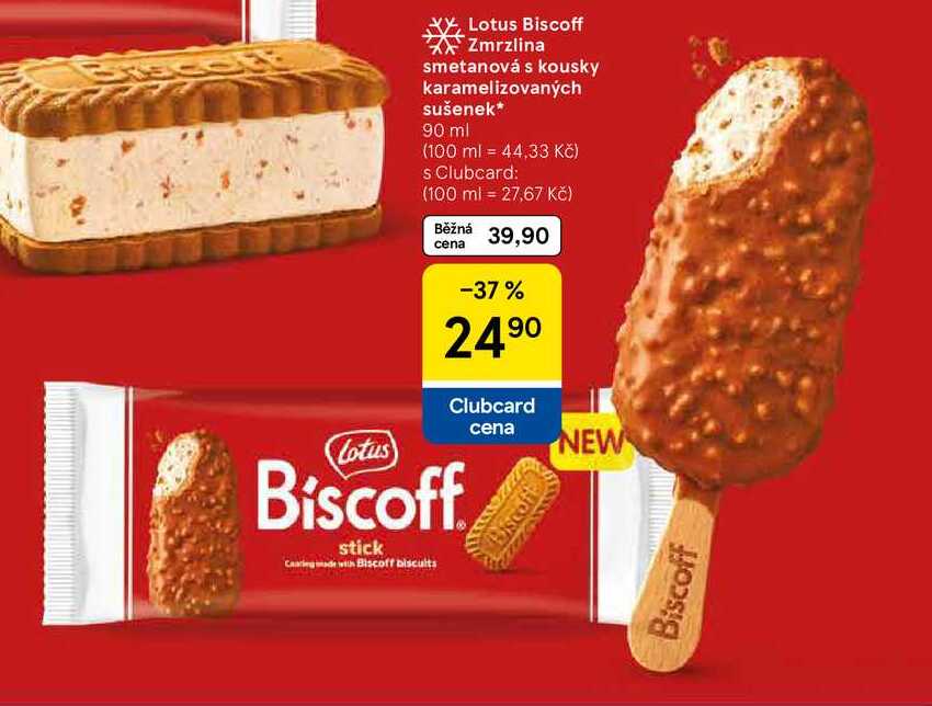 Lotus Biscoff Zmrzlina smetanová s kousky karamelizovaných sušenek, 90 ml  