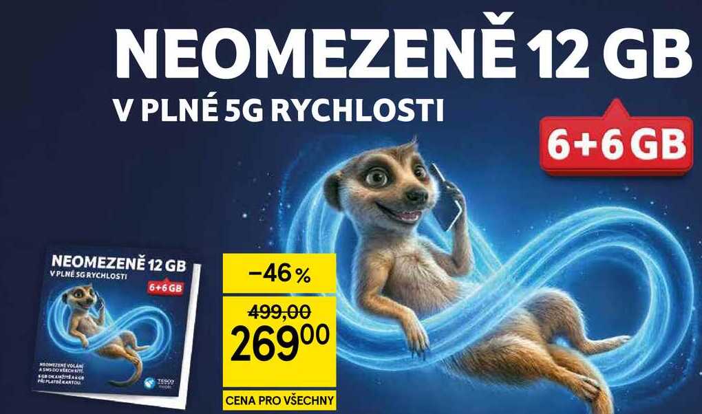 NEOMEZENĚ 12 GB V PLNÉ 5G RYCHLOSTI NEOMEZENĚ, 12 GB  