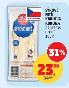 SÝROVÉ NITĚ KARLOVA KORUNA neuzené, 100 g