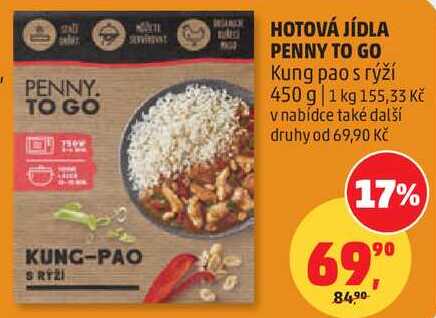 HOTOVÁ JÍDLA PENNY TO GO Kung pao s rýží, 450 g 