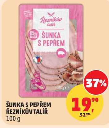 ŠUNKA S PEPŘEM ŘEZNÍKŮV TALÍŘ, 100 g 